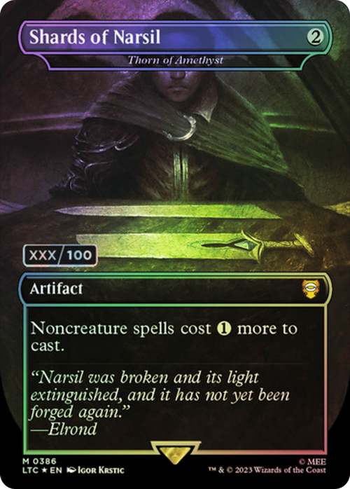 Shards of Narsil - Thorn of Amethyst (Serial Numbered) (LTC-386) - Tales of Middle-earth Commander / Shards of Narsil (Borderless) Foil