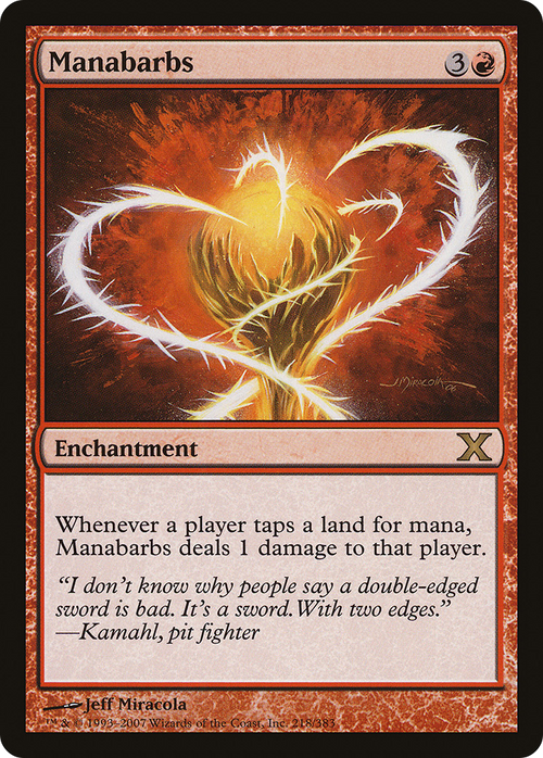 Manabarbs (10E-218) - Tenth Edition Foil