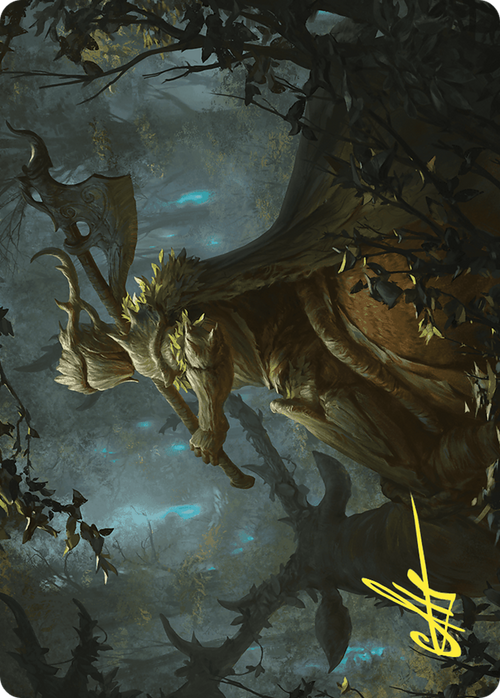 Verdant Outrider // Verdant Outrider (AWOE-028) - Wilds of Eldraine Art Series (Borderless) Foil