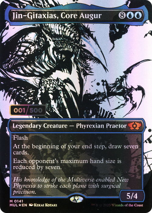 Jin-Gitaxias, Core Augur (Serial Numbered) (MUL-141) - Multiverse Legends: (Showcase) (Borderless) Foil