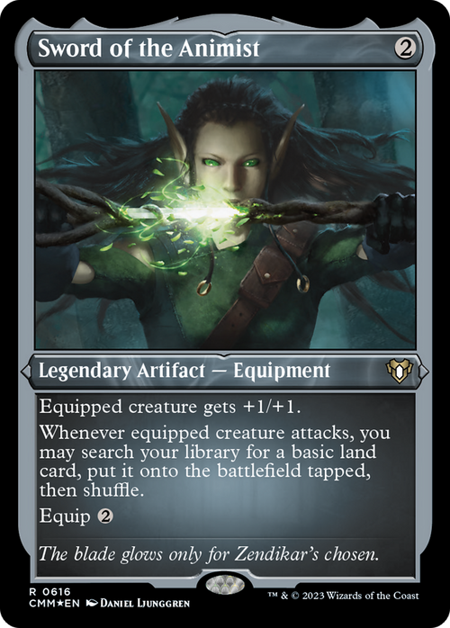 Sword of the Animist (Foil Etched) (CMM-616) - Commander Masters Foil