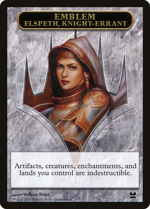 Emblem - Elspeth, Knight-Errant (MMA-016) - Modern Masters Tokens