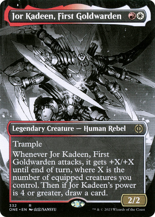 Jor Kadeen, First Goldwarden (Borderless) (ONE-332) - Phyrexia: All Will Be One: (Showcase) Foil