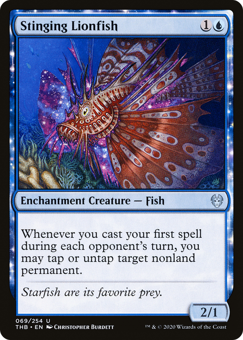 Stinging Lionfish (THB-069) - Theros Beyond Death: (enchantment) Foil