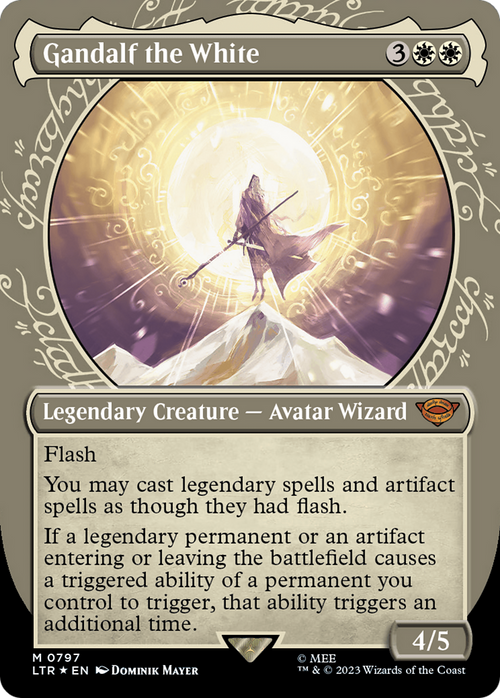 Gandalf the White (Showcase) (Surge Foil) (LTR-797) - The Lord of the Rings: Tales of Middle-earth: (Showcase) (Borderless) Foil