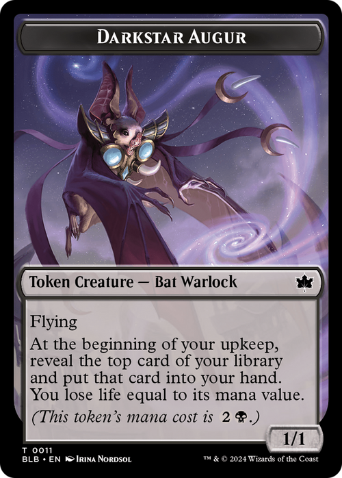 Darkstar Augur Token (BLB-011) - Bloomburrow Tokens