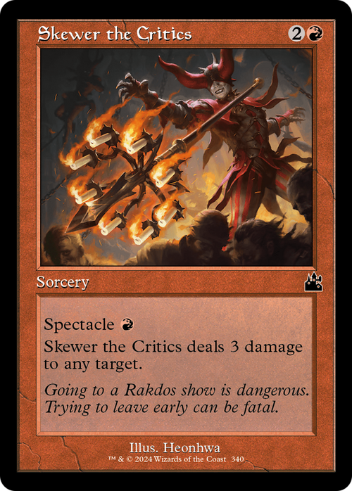 Skewer the Critics (Retro Frame) (RVR-340) - Ravnica Remastered Foil