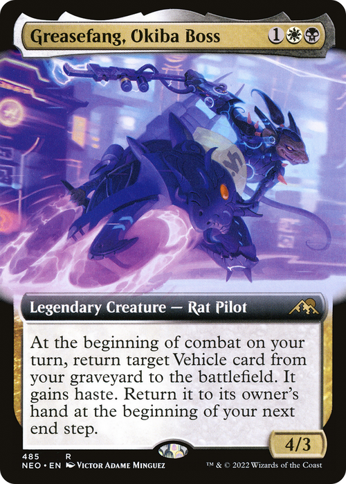 Greasefang, Okiba Boss (Extended Art) (NEO-485) - Kamigawa: Neon Dynasty: (Extended Art) Foil