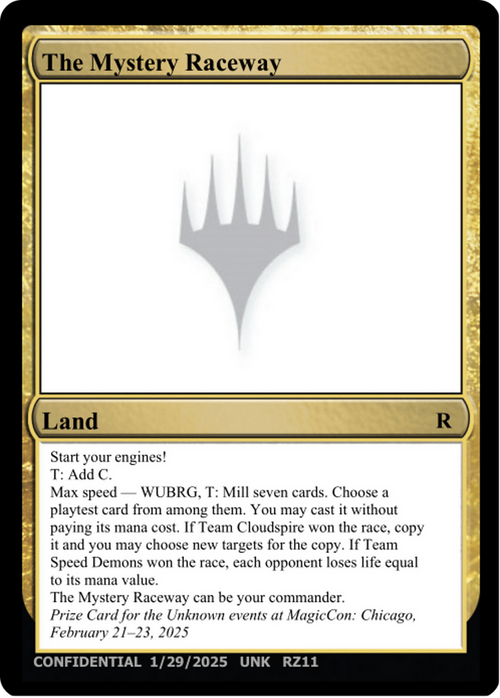 The Mystery Raceway (UNK-) - Un-Known Event Playtest Cards