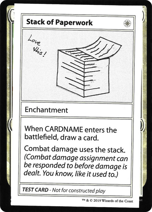 Stack of Paperwork (No PW Symbol) (CMB1-013) - Mystery Booster Playtest Cards 2021