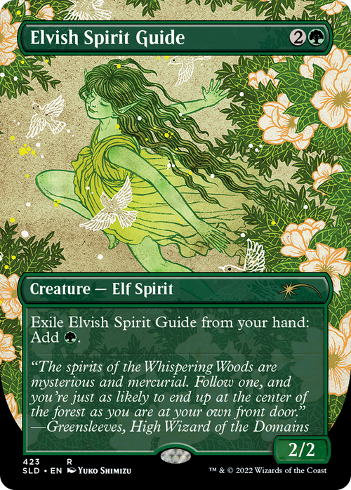 Elvish Spirit Guide (Borderless) (SLD-423) - Secret Lair Drop Foil