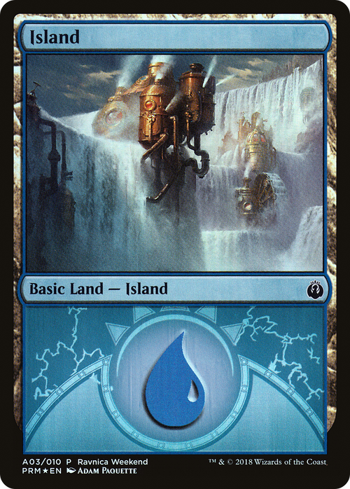 Island - Izzet (A03) (LARP-A03) - GRN Ravnica Weekend Foil