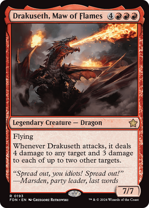 Drakuseth, Maw of Flames (0193) (FDN-193) - Foundations Foil
