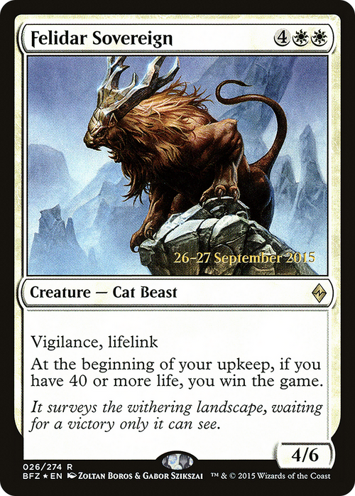 Felidar Sovereign (PRE-26S) - Battle for Zendikar Promos Foil