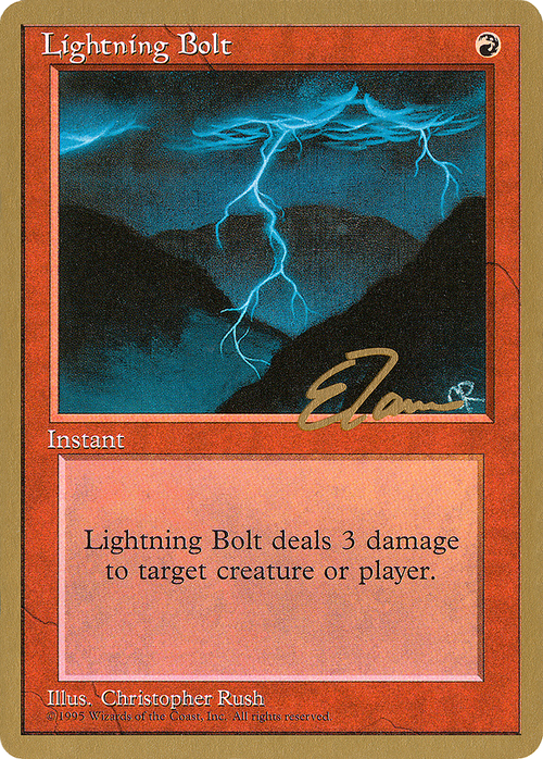 Lightning Bolt - 1996 Eric Tam (4ED) (WCD-) - Pro Tour Collector Set
