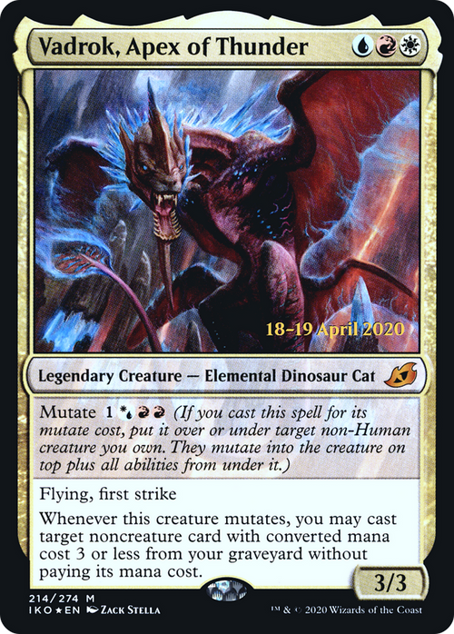 Vadrok, Apex of Thunder (PRE-214S) - Ikoria: Lair of Behemoths Promos Foil