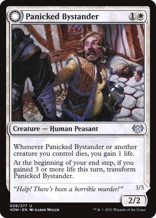 Panicked Bystander (VOW-028) - Innistrad: Crimson Vow: (Double Faced Transform) Foil