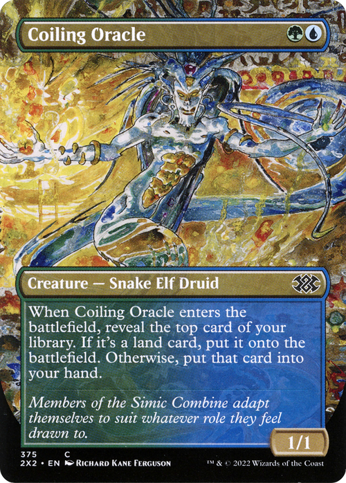 Coiling Oracle (Borderless) (2X2-375) - Double Masters 2022 Foil