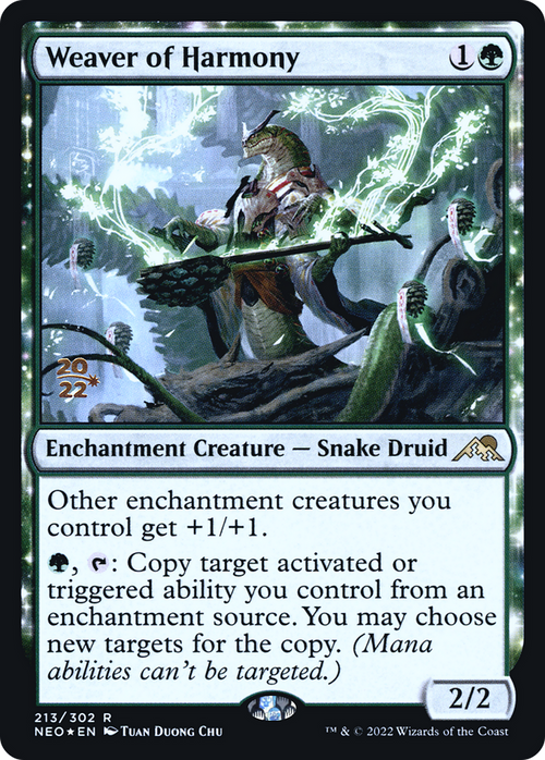 Weaver of Harmony (PRE-213) - Kamigawa: Neon Dynasty Promos: (enchantment) Foil