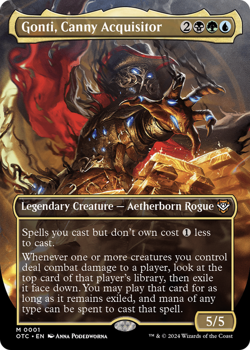 Gonti, Canny Acquisitor (Borderless) (OTC-001) - Outlaws of Thunder Junction Commander: (Full Art) Foil