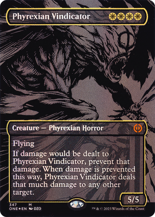 Phyrexian Vindicator (Oil Slick Raised Foil) (ONE-347) - Phyrexia: All Will Be One (Borderless) Foil