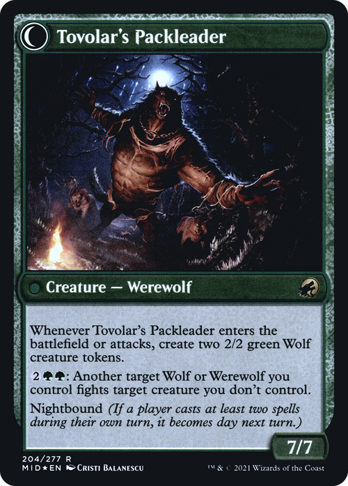 Tovolar's Huntmaster (PRE-204S) - Innistrad: Midnight Hunt Promos: (Double Faced Transform) Foil