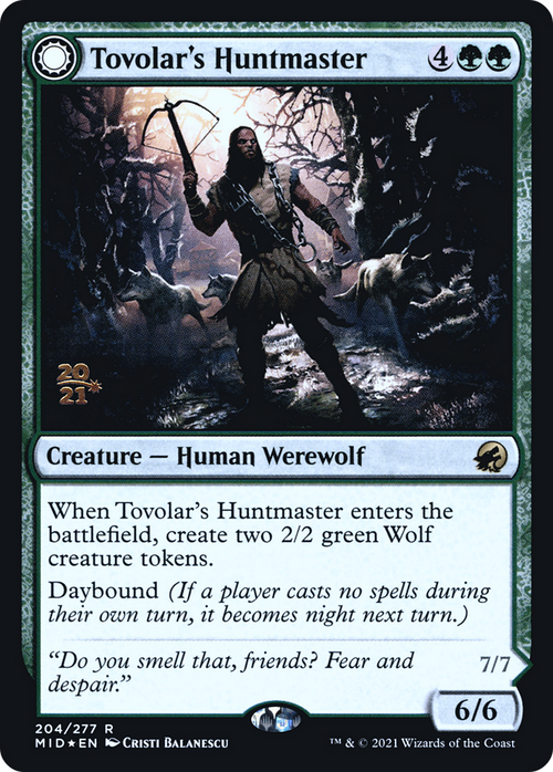 Tovolar's Huntmaster (PRE-204S) - Innistrad: Midnight Hunt Promos: (Double Faced Transform) Foil