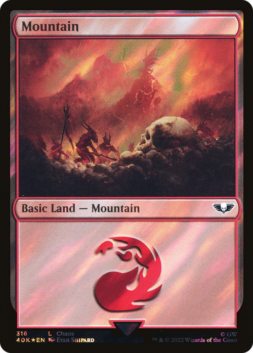Mountain (316) (Surge Foil) (40K-316) - Warhammer 40,000 Commander Foil