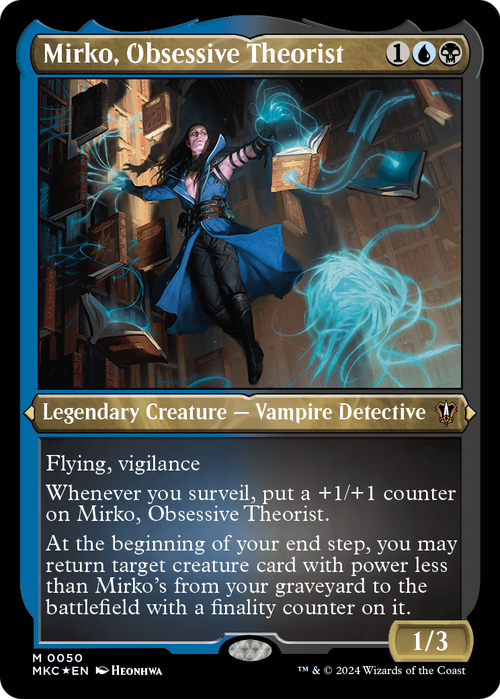 Mirko, Obsessive Theorist (Display Commander) - Thick Stock (MKC-050) - Murders at Karlov Manor Commander Foil