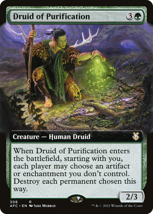 Druid of Purification (Extended Art) (AFC-308) - Forgotten Realms Commander: (Extended Art)