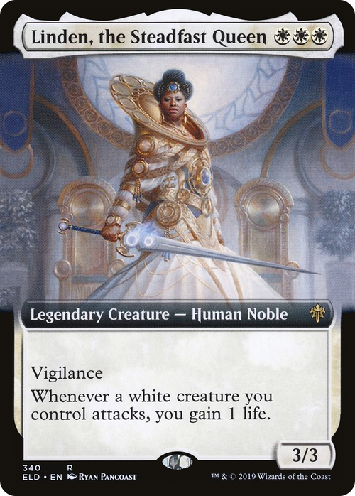 Linden, the Steadfast Queen (Extended Art) (ELD-340) - Throne of Eldraine: (Extended Art)
