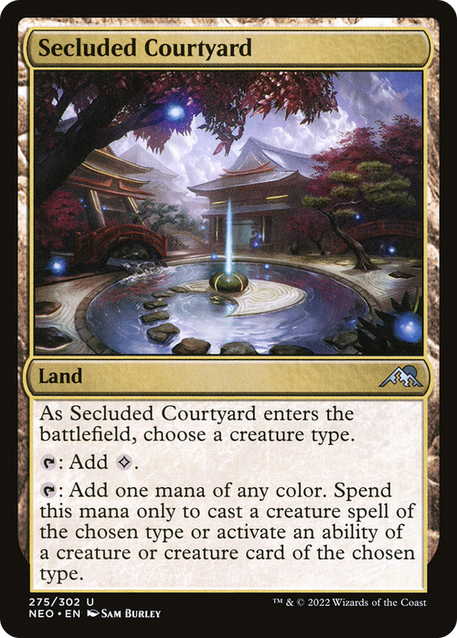 Secluded Courtyard (NEO-275) - Kamigawa: Neon Dynasty Foil
