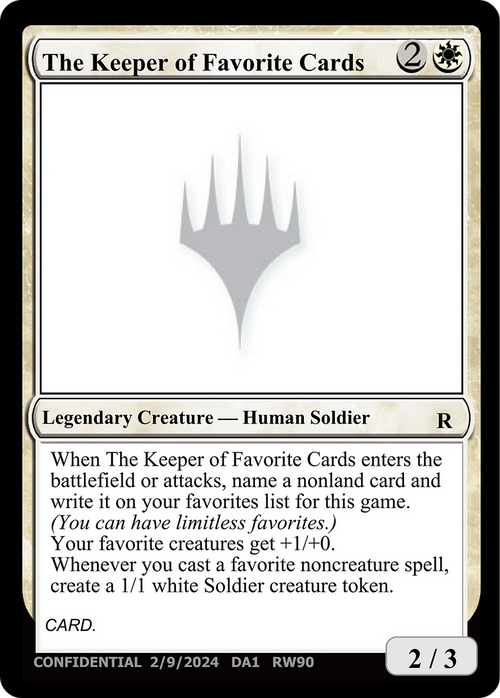 The Keeper of Favorite Cards (UNK-RW90A) - Unknown Event