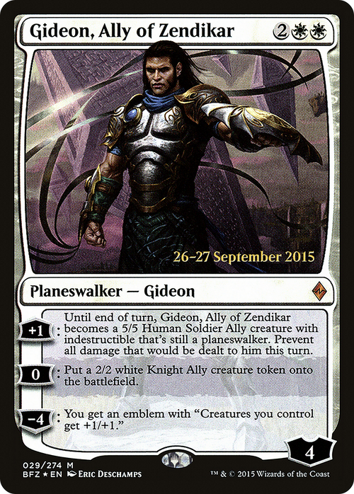 Gideon, Ally of Zendikar (PRE-29S) - Battle for Zendikar Promos Foil