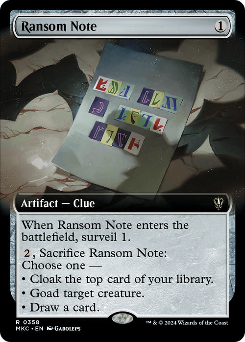 Ransom Note (0358) (Extended Art) (MKC-358) - Murders at Karlov Manor Commander: (Extended Art)