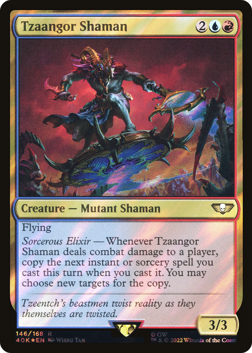 Tzaangor Shaman (Surge Foil) (40K-146) - Warhammer 40,000 Commander Foil