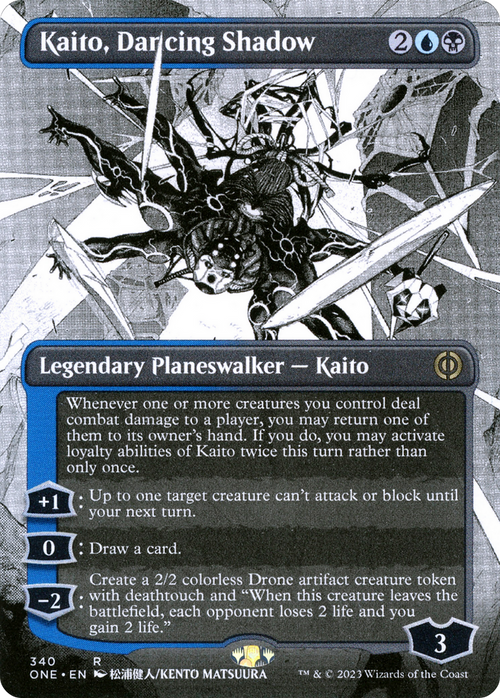 Kaito, Dancing Shadow (Borderless) (ONE-340) - Phyrexia: All Will Be One: (Showcase) Foil