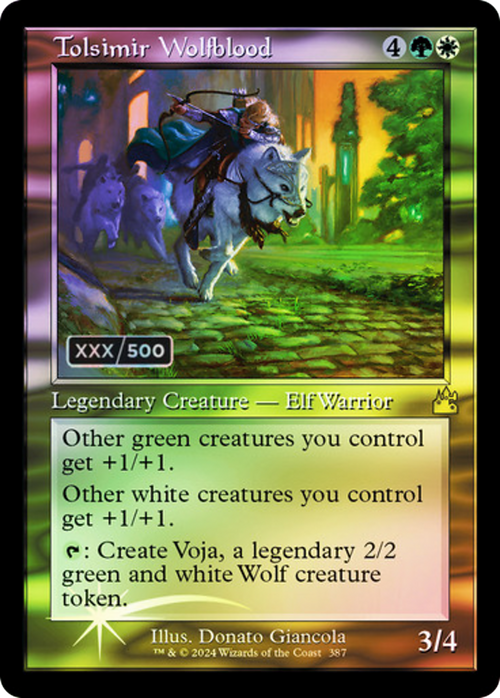 Tolsimir Wolfblood (Retro Frame) (Serial Numbered) (RVR-387) - Ravnica Remastered Foil