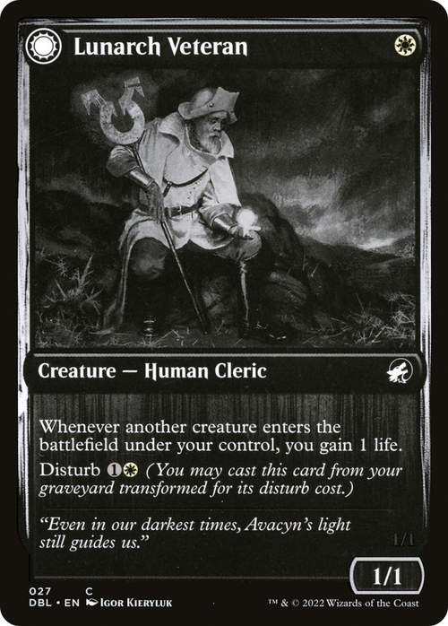Lunarch Veteran (DBL-027) - Innistrad: Double Feature: (Double Faced Transform) Foil