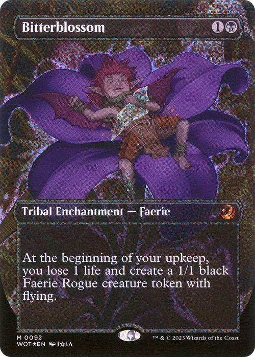 Bitterblossom (Anime Borderless) (Confetti Foil) (WOT-092) - Wilds of Eldraine: Enchanting Tales Foil