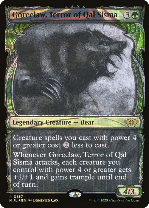 Goreclaw, Terror of Qal Sisma (Halo Foil) (MUL-157) - Multiverse Legends: (Showcase) Foil