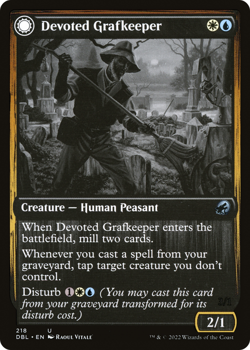 Devoted Grafkeeper (DBL-218) - Innistrad: Double Feature: (Double Faced Transform)