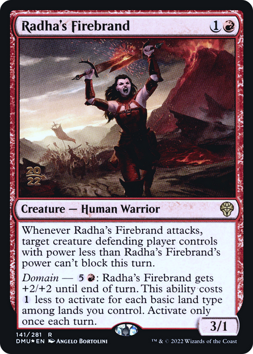 Radha's Firebrand (PRE-141) - Dominaria United Promos Foil