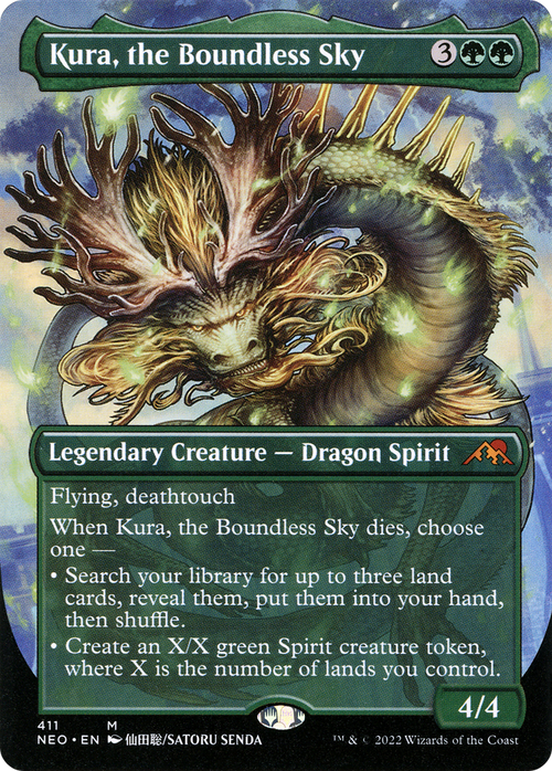 Kura, the Boundless Sky (Borderless) (NEO-411) - Kamigawa: Neon Dynasty Foil