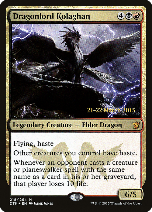 Dragonlord Kolaghan (PRE-218S) - Dragons of Tarkir Promos Foil