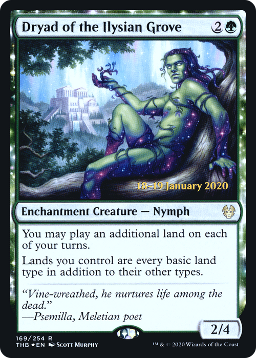 Dryad of the Ilysian Grove (PRE-169S) - Theros Beyond Death Promos: (enchantment) Foil