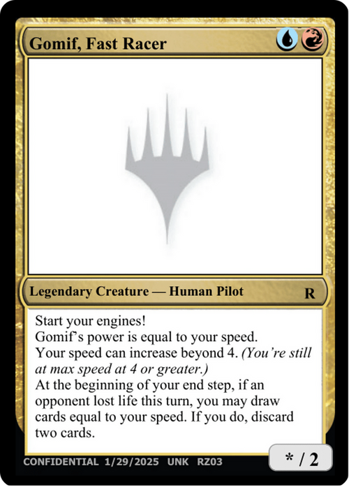 Gomif, Fast Racer (UNK-RZ03I) - Un-Known Event Playtest Cards