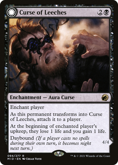 Curse of Leeches (MID-094) - Innistrad: Midnight Hunt: (Double Faced Transform)