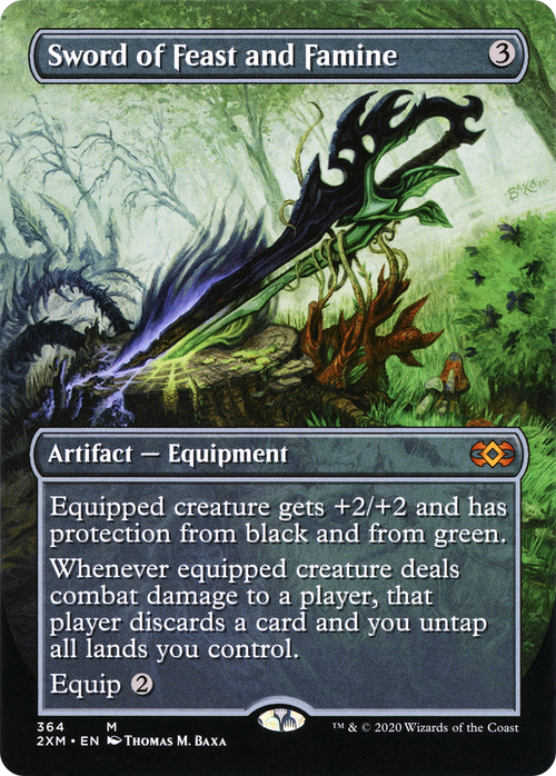 Sword of Feast and Famine (Borderless) (2XM-364) - Double Masters (Borderless)