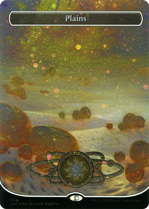 Plains (486) (Borderless) (Galaxy Foil) (UNF-486) - Unfinity Foil